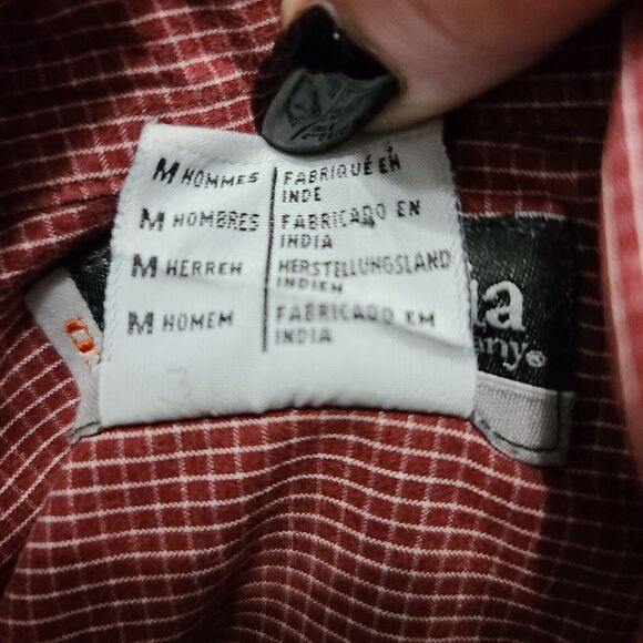 Columbia Mens Button Up Shirt Red Size Medium 100% Cotton Plaid Short Sleeve - Picture 7 of 12